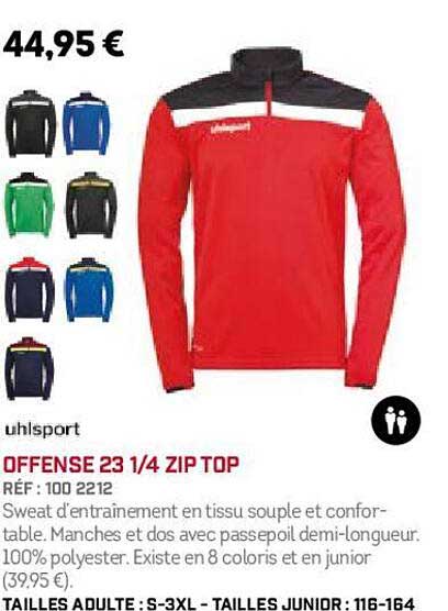 uhlsport offense 23 1/4 zip top