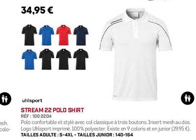 uhlsport stream 22 polo shirt