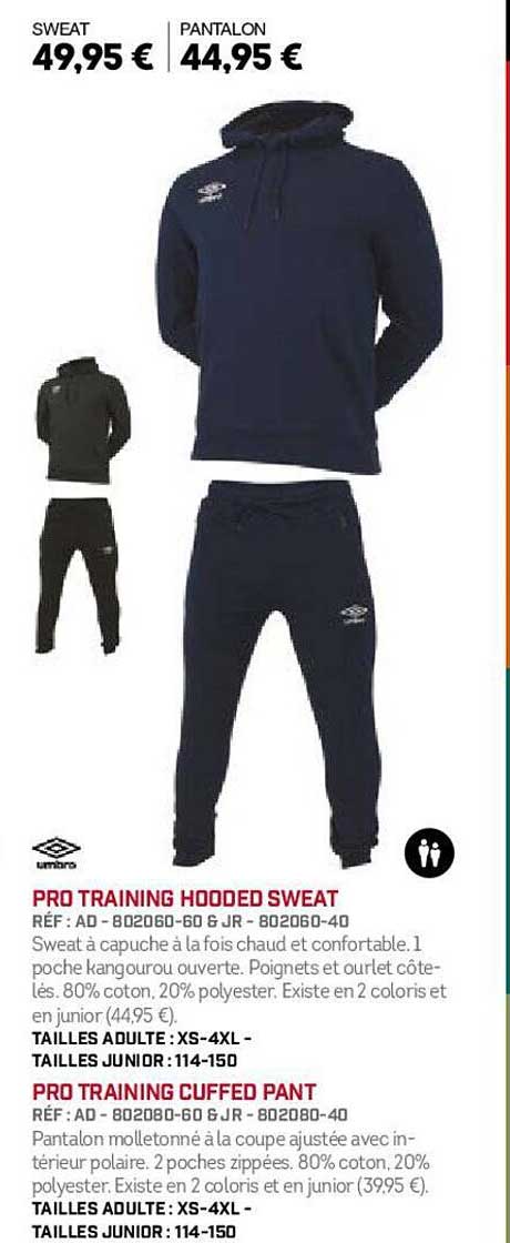 umbro pro training hooded sweat, pro training cuffed pant