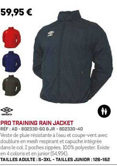 umbro pro training rain jacket