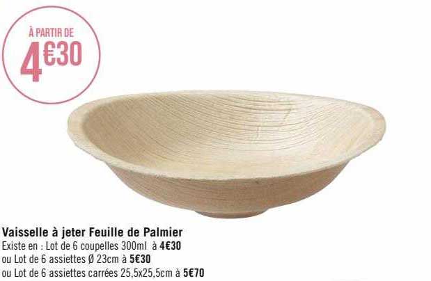 vaisselle à jeter feuille de palmier