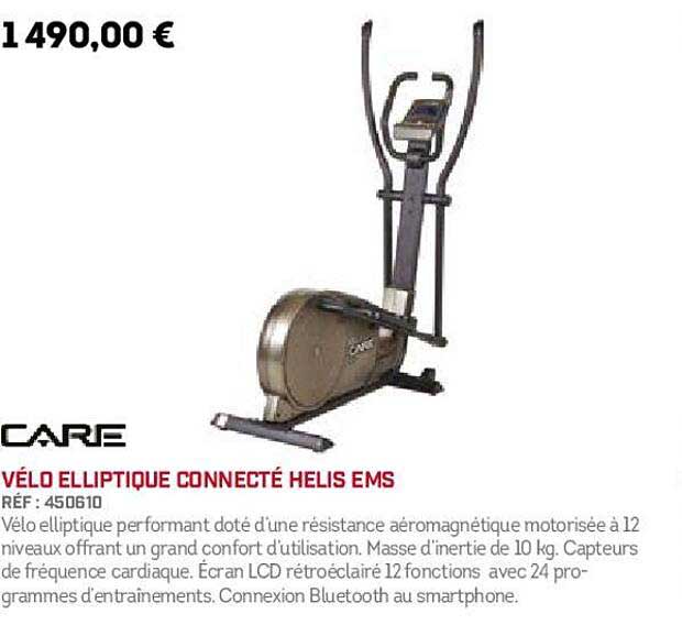 vélo elliptique connecté helis ems care