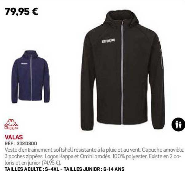 veste d'entraînement valas kappa