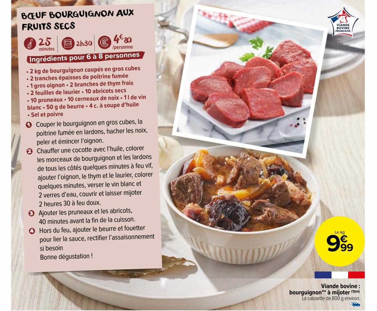 Viande Bovine : Bourguignon** à Mijoter