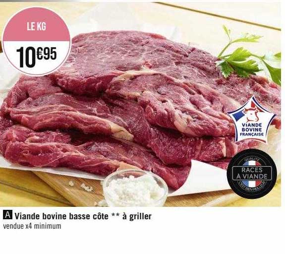 viande bovine basse côte**à griller