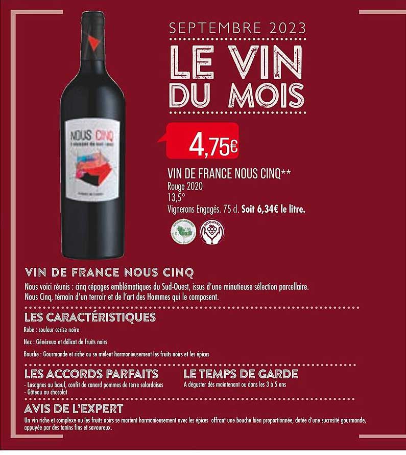 vin de france nous cinq