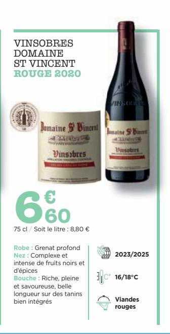 vinsobres domaine st vincent rouge 2020