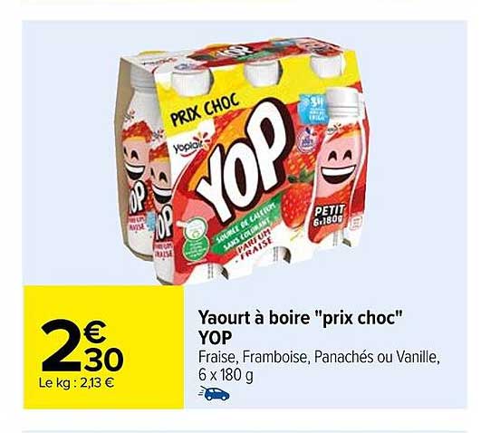 yaourt à boire "prix choc" yop