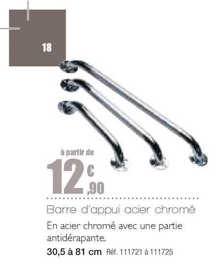 barre d'appui acier chromé