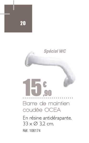 barre de maintien coudée ocea