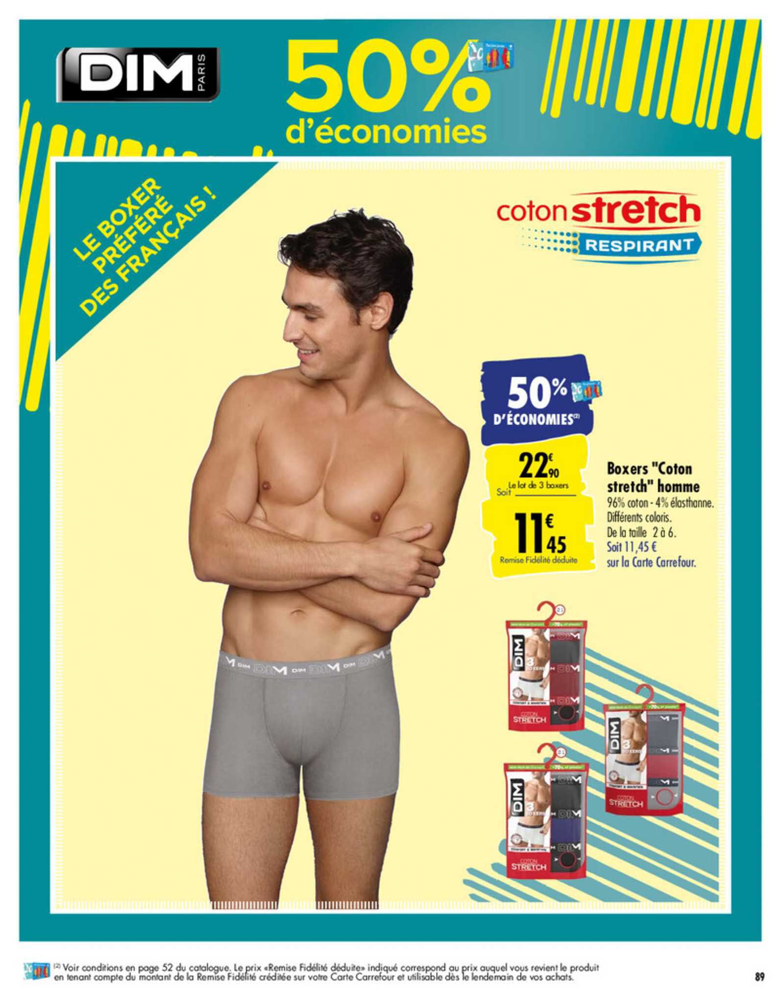 Boxers "coton Stretch" Homme