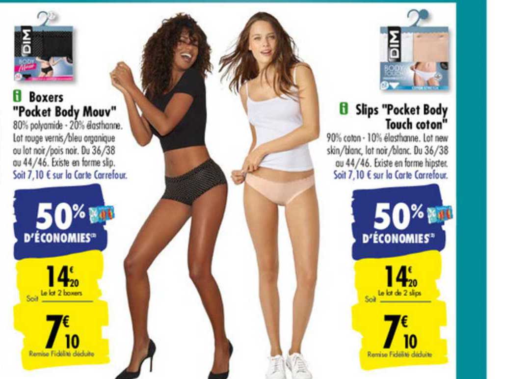 boxers "pocket body mouv" slips "pocket body touch coton"