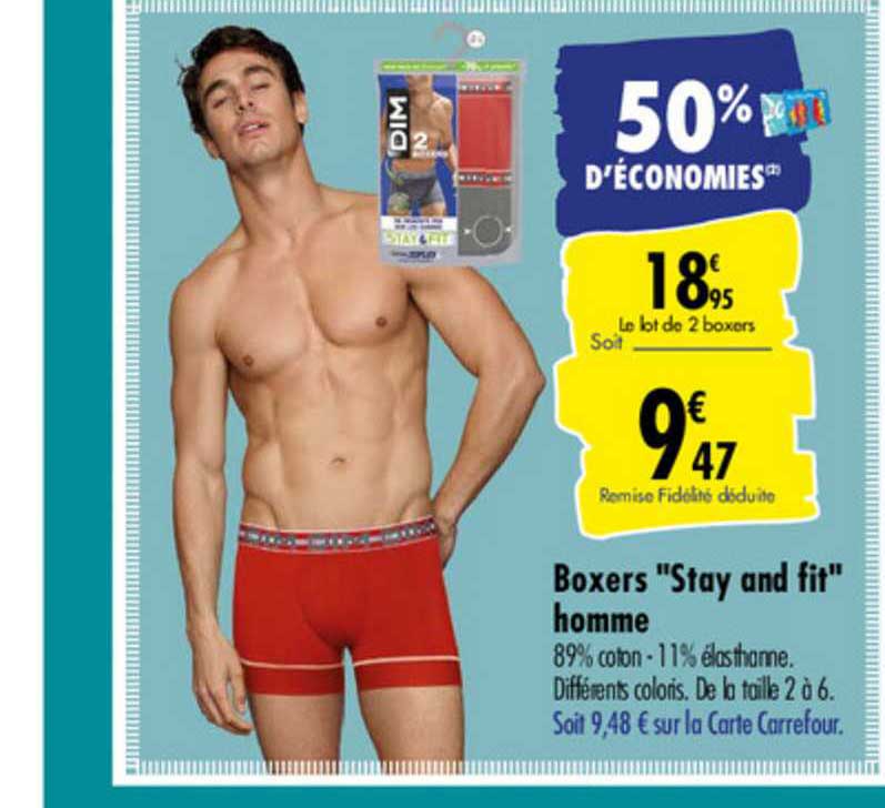 boxers "stay and fit" homme