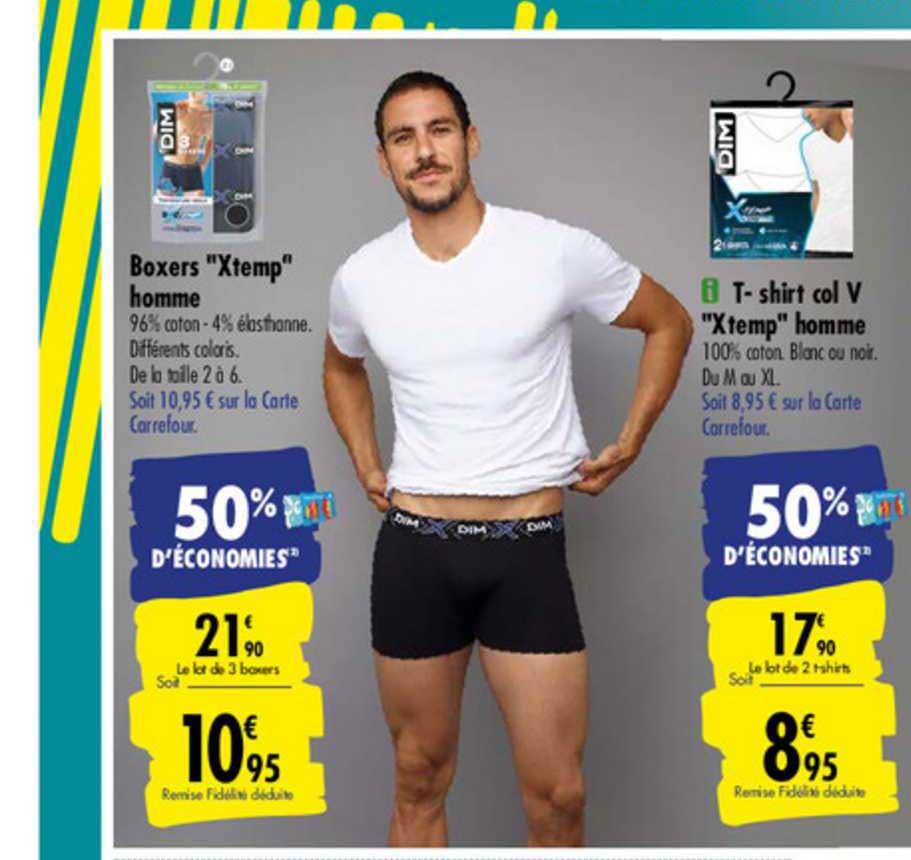 boxers "xtemp" homme t shirt col v "xtemp" homme