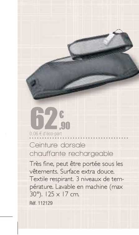 ceinture dorsale chauffante rechargeable