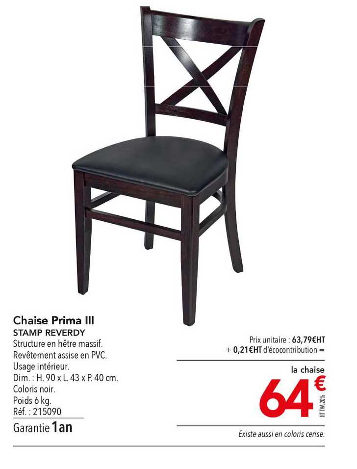 chaise prima iii stamp reverdy