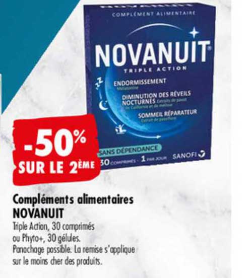 compléments alimentaires novanuit -50% sur le 2ème