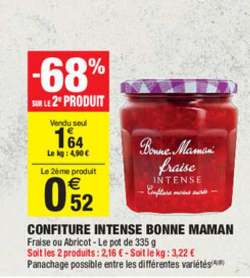 confiture intense bonne maman -68% sur le 2e produit