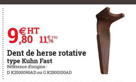 dent de herse rotative type kuhn fast