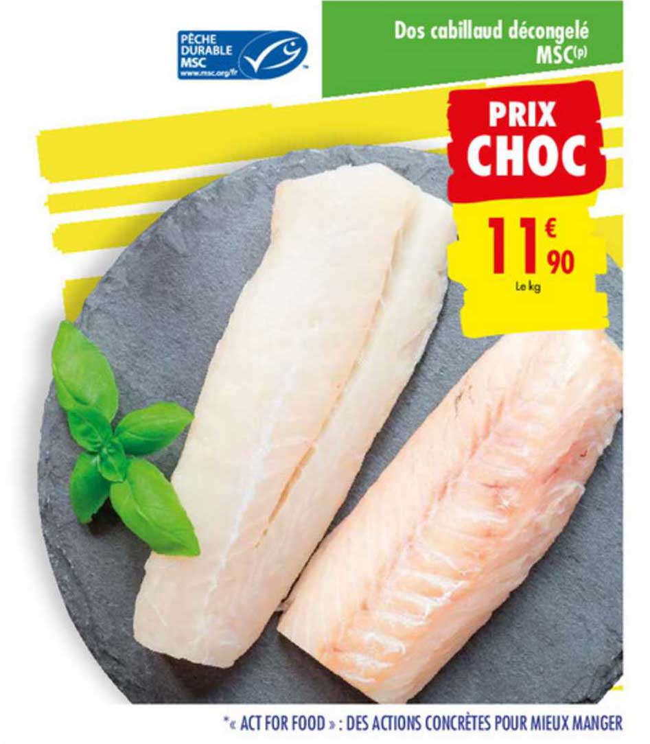 dos cabillaud décongelé msc