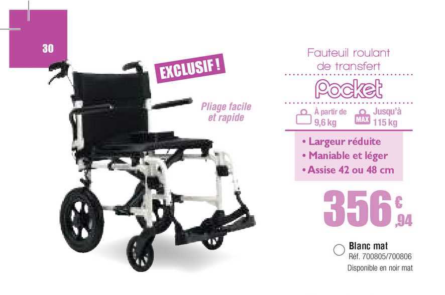 fauteuil roulant de transfert pocket