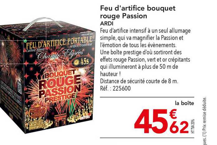 feu d'artifice bouquet rouge passion ardi