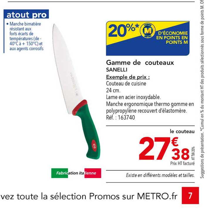 gamme de couteaux sanelli