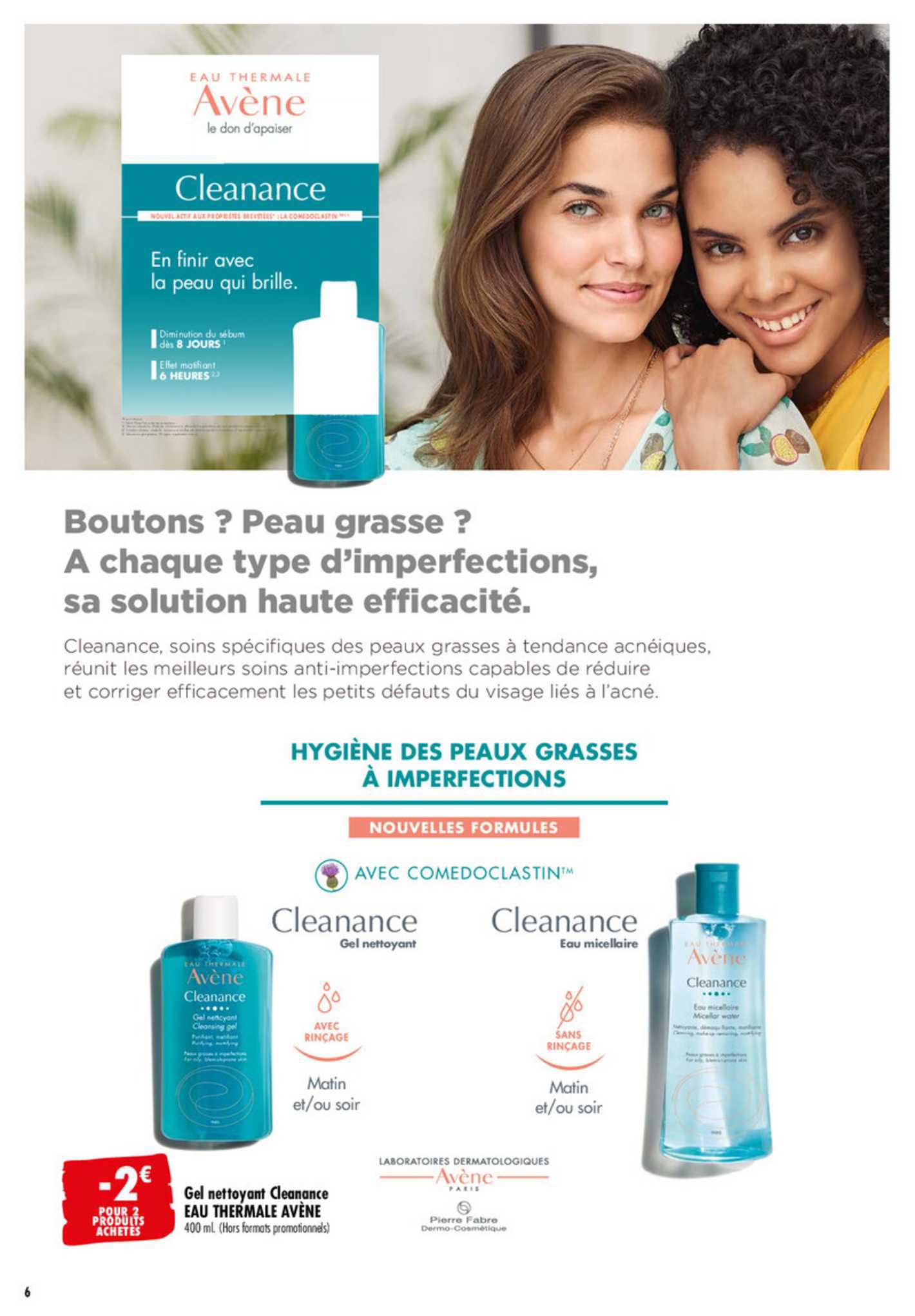 gel nettoyant cleanance eau thermale avène