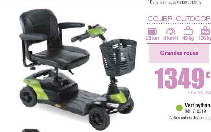 grandes roues vert python colibri indoor