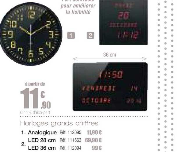 horloges grands chiffres