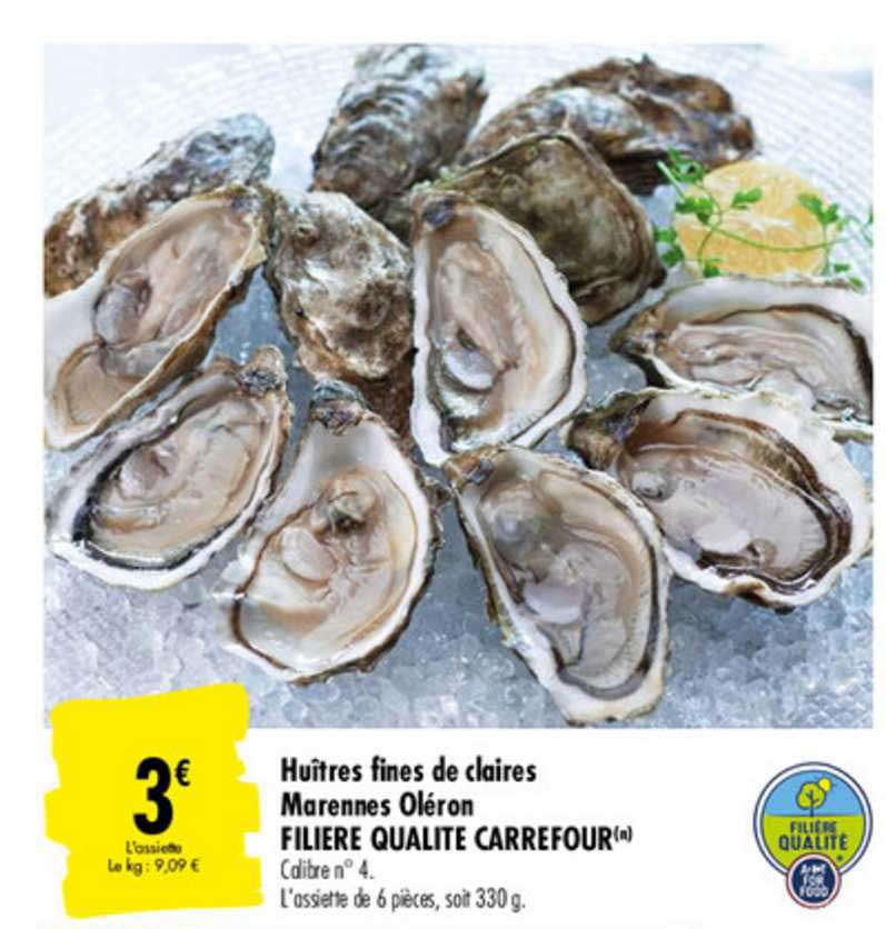 huîtres fines de claires marennes oléron filière qualité carrefour