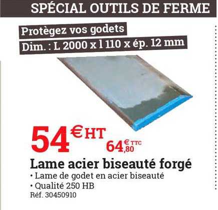 lame acier biseauté forgé