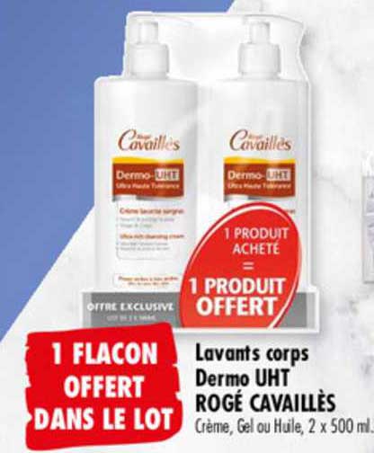 lavants corps dermo uht rogé cavaillés 1 flacon offert dans le lot