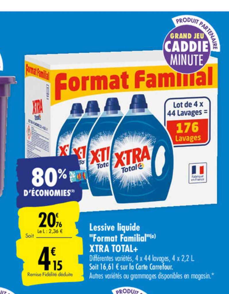 lessive liquide "format familial" xtra total+