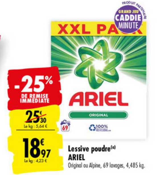 Lessive Poudre Ariel 25% De Remise Immédiate