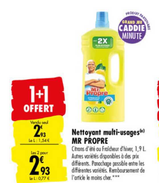 nettoyant multi usages mr propre 1+1 offert