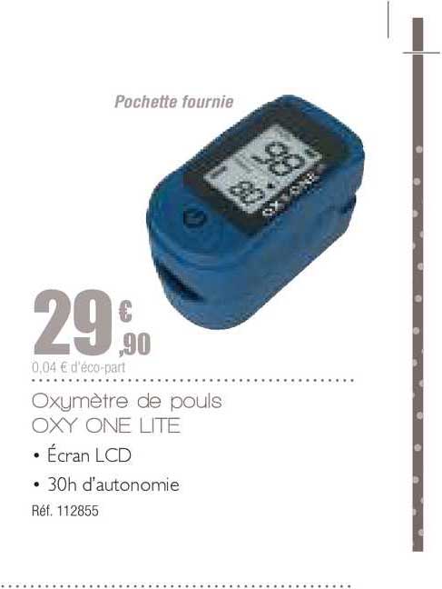 oxymètre de pouls oxy one lite