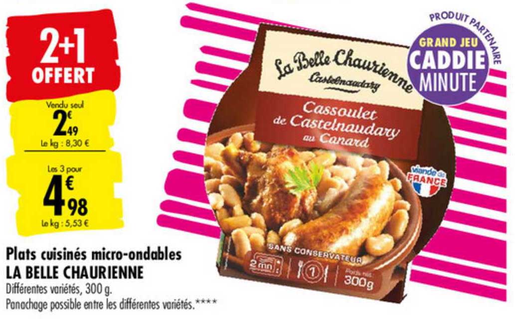 plats cuisinés micro ondables la belle chaurienne 2+1 offert