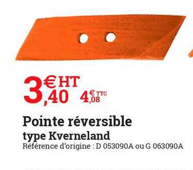 pointe réversible type kverneland