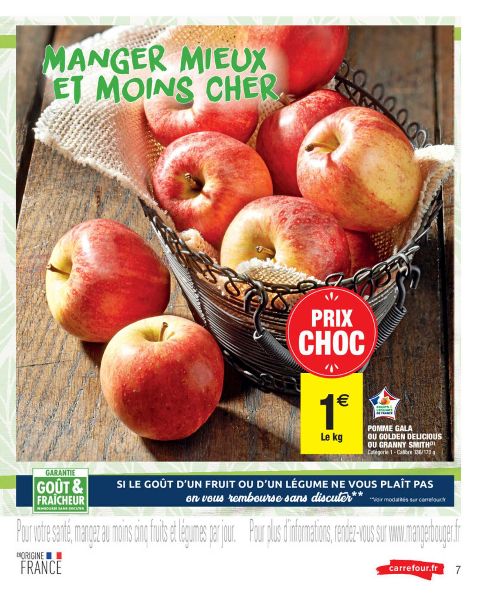 pomme gala ou golden delicious ou granny smith