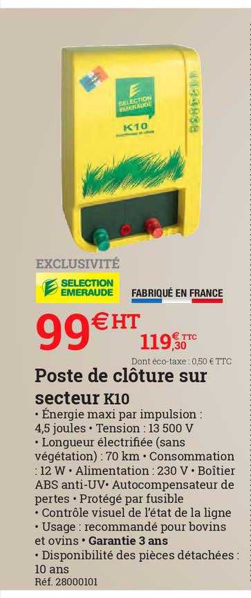 poste de clôture sur secteur k10