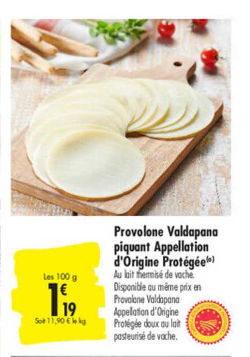 provolone valdapana piquant appellation d'origine progégée