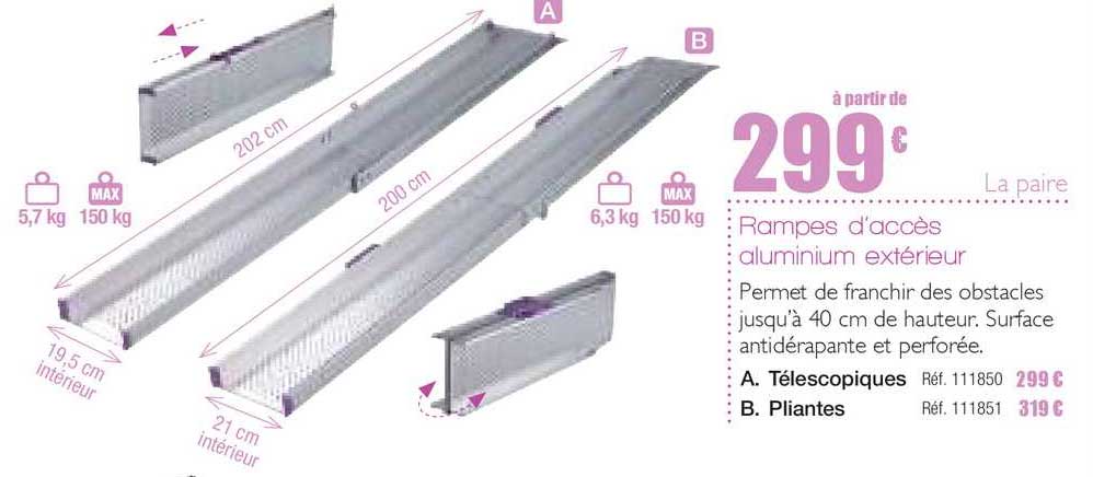 rampes d'accès aluminium extérieur