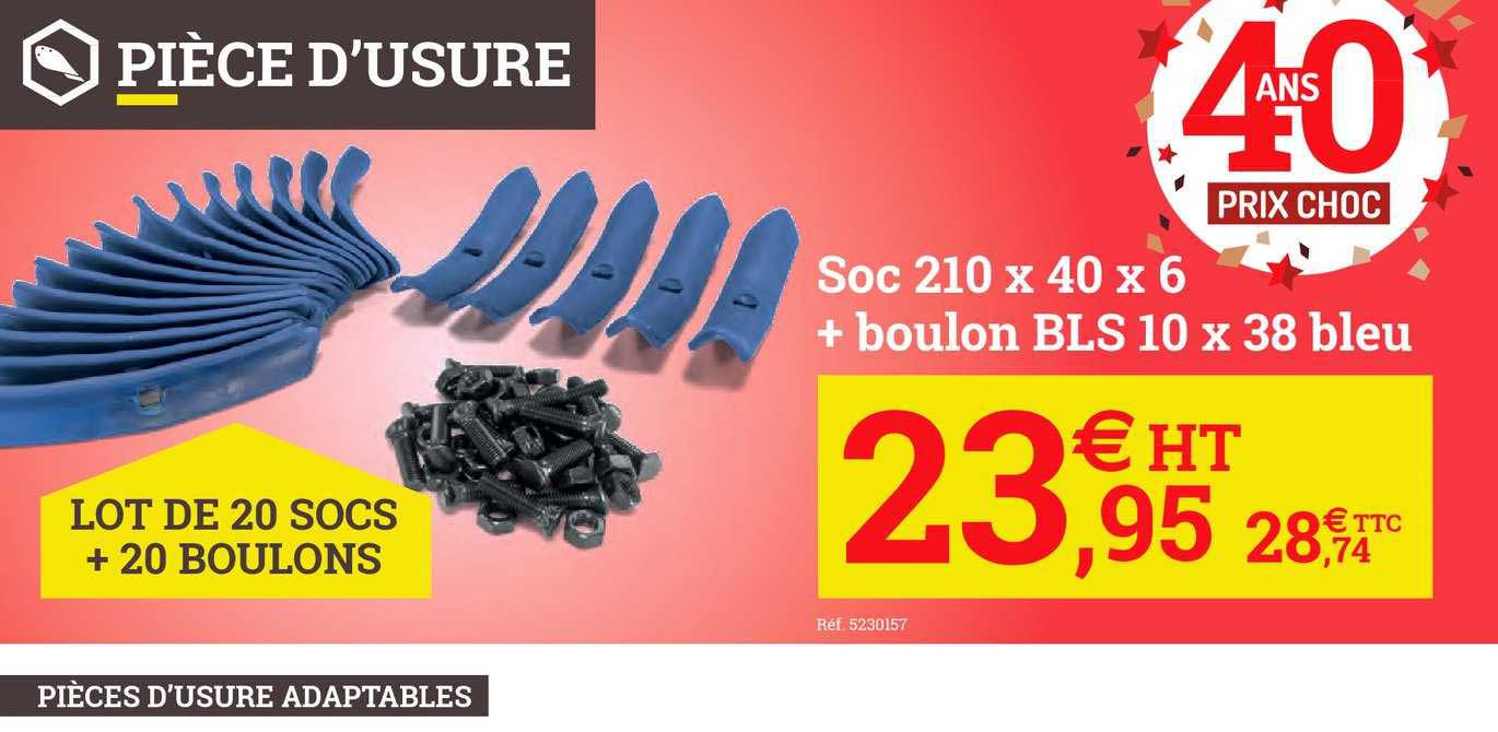 soc 210 x 40 x 6 + boulon bls 10 x 38 bleu