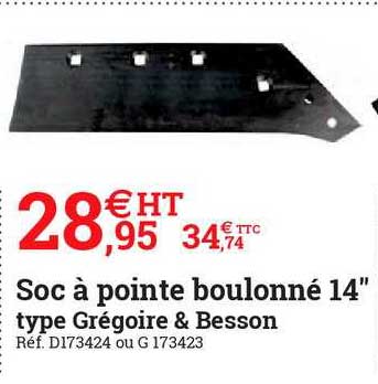 soc à pointe boulonné 14" type grégoire & besson