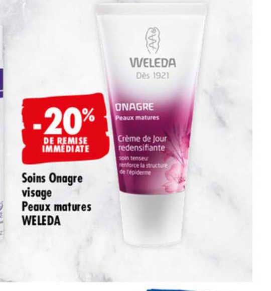 soins onagre visage peaux matures weleda -20% de remise immédiate
