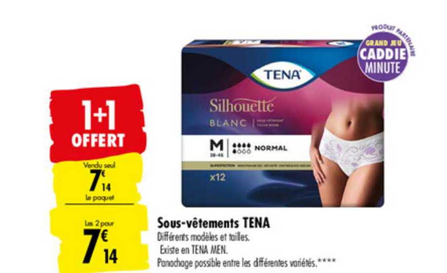 sous vêtements tena 1+1 offert