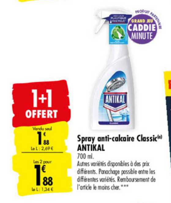 Spray Anti Calcaire Classic Antikal 1+1 Offert