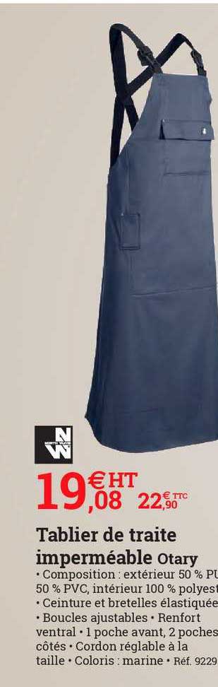 tablier de traite imperméable otary