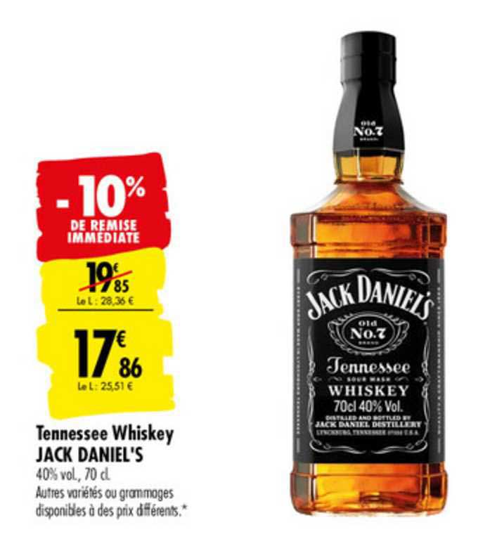 tennesses whiskey jack daniel's -10% de remise immédiate